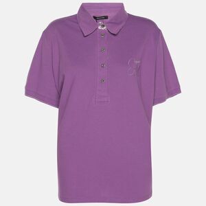 Elena Miro Purple Jersey Polo T-Shirt Xl